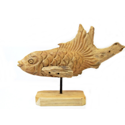 Dekoracja Ozdoba drewniana ryba na podstawie XL 35x50cm